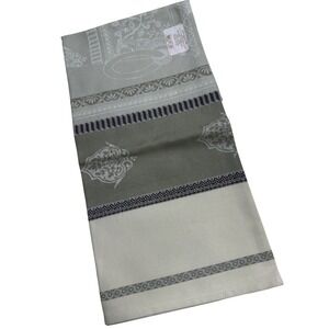 Le Jacquard Francais NEW Tea Towel Perle Cotton Damask Celery Green/Grey 31x24